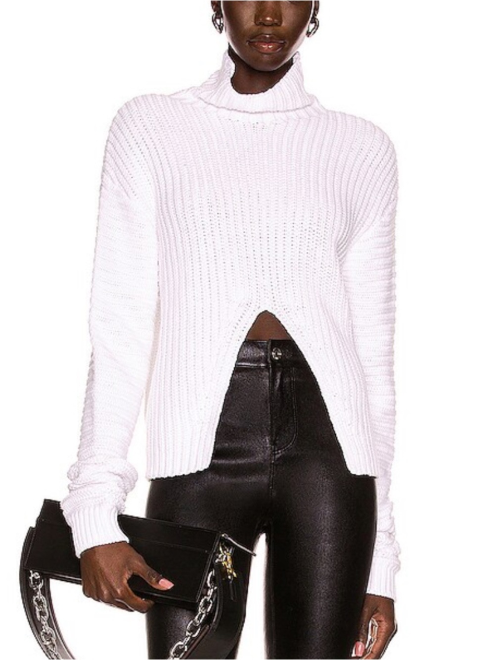 RTA Elsie Split Front Sweater in White! Size S